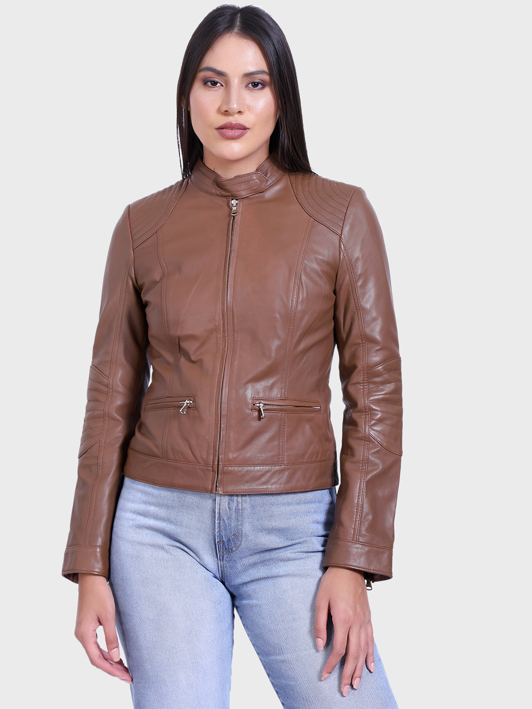 Justanned Hickory Natural Leather Jacket