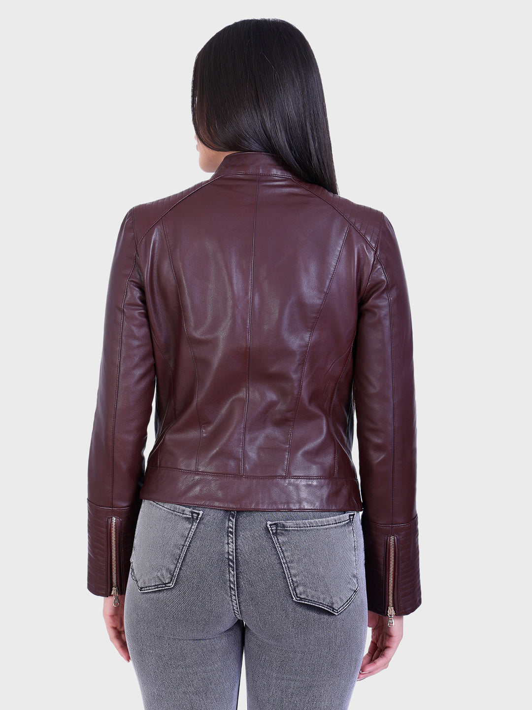 Justanned Burgundy Leather Jacket