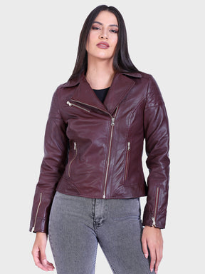 Justanned Chianti Biker Leather Jacket