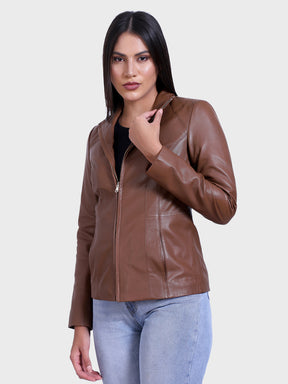 Justanned Almond Natural Leather Jacket