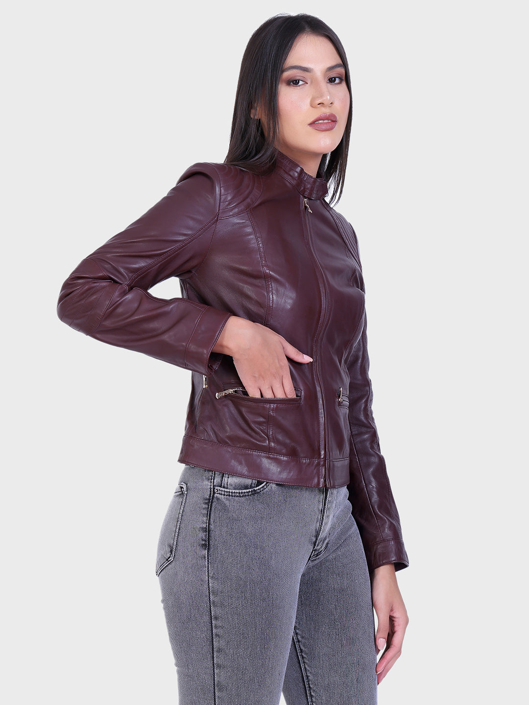 Justanned Chianti Leather Jacket