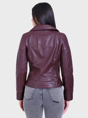 Justanned Chianti Biker Leather Jacket