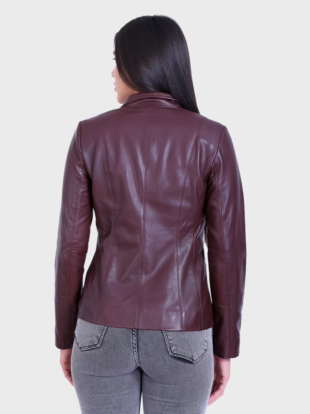 Justanned Burgundy Natural Leather Jacket