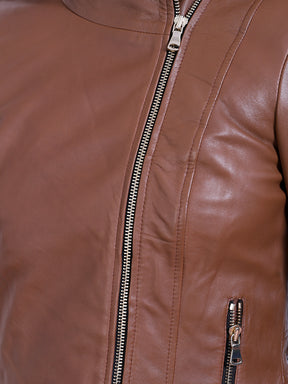 Justanned Hazel Natural Biker Leather Jacket