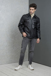 Justanned Black Moto Genuine Leather Jacket