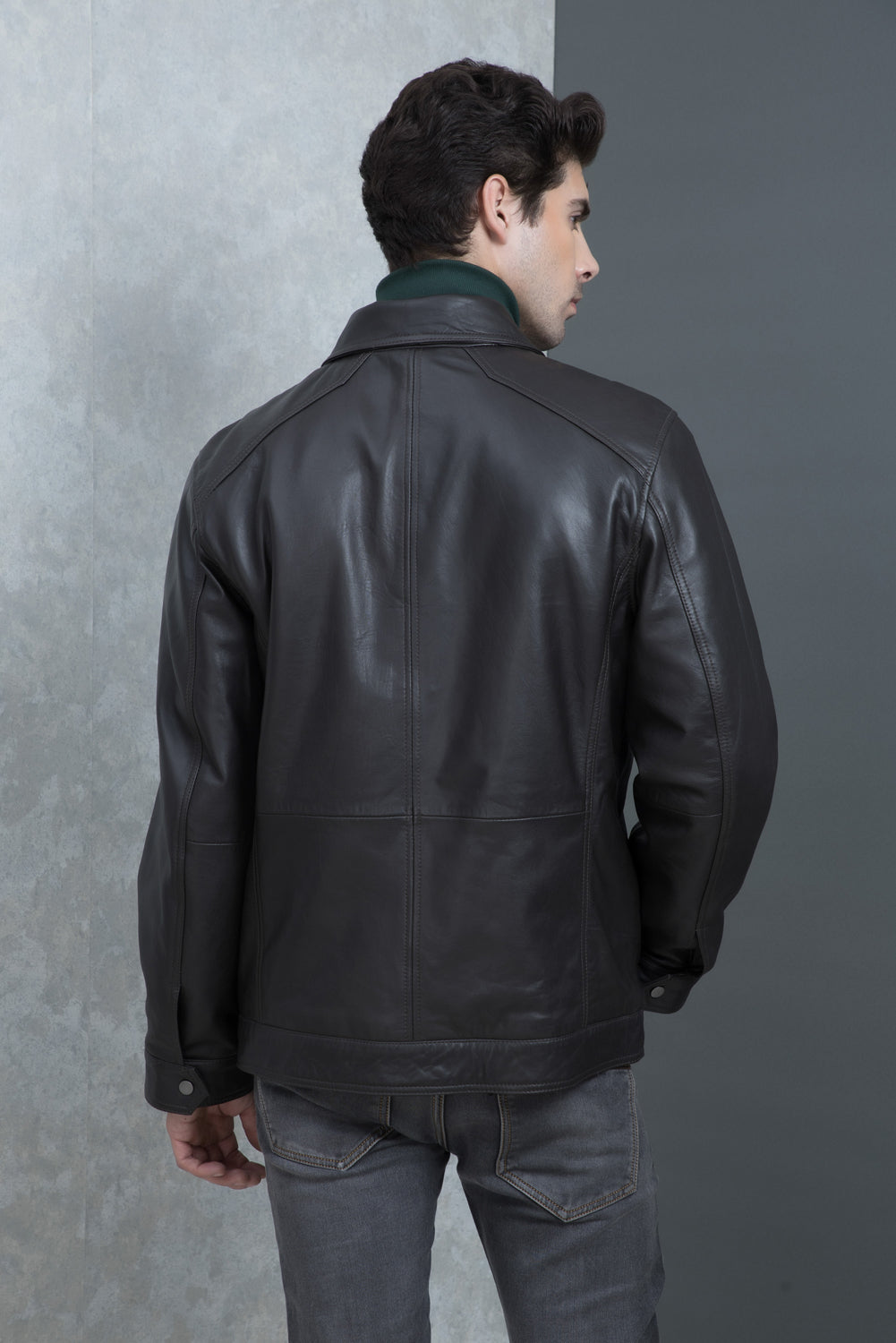 Justanned Brown Moto Genuine Leather Jacket