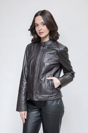 Justanned Quilted Wrist Leather Jacket