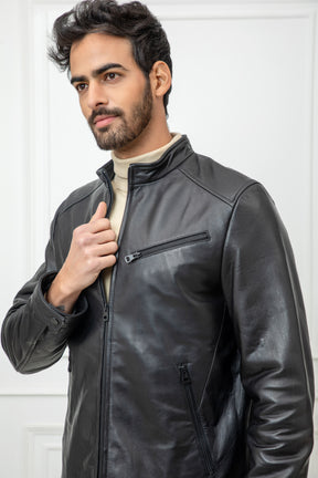 Justanned Genuine Leather Moto Jacket